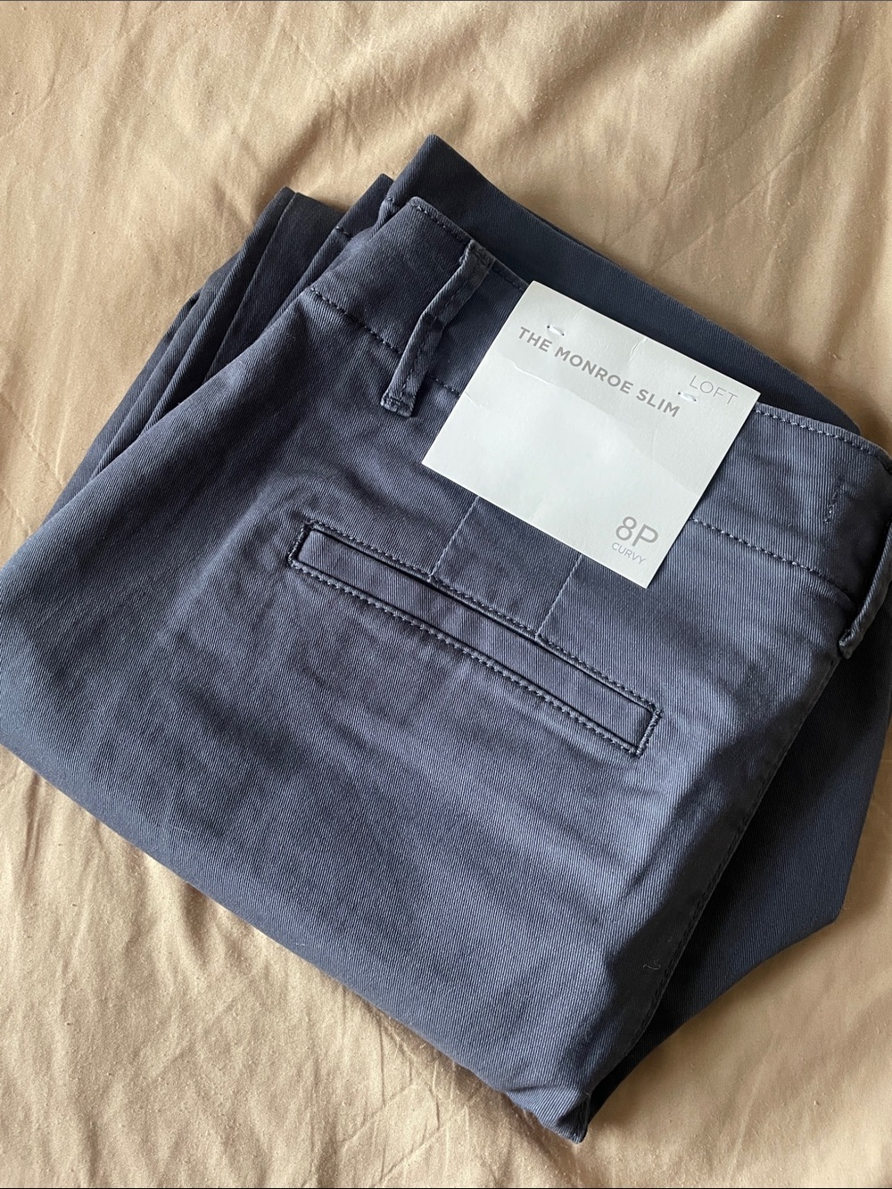 LOFT The Monroe Slim Women’s Pants Curvy Petite 8P Navy Blue